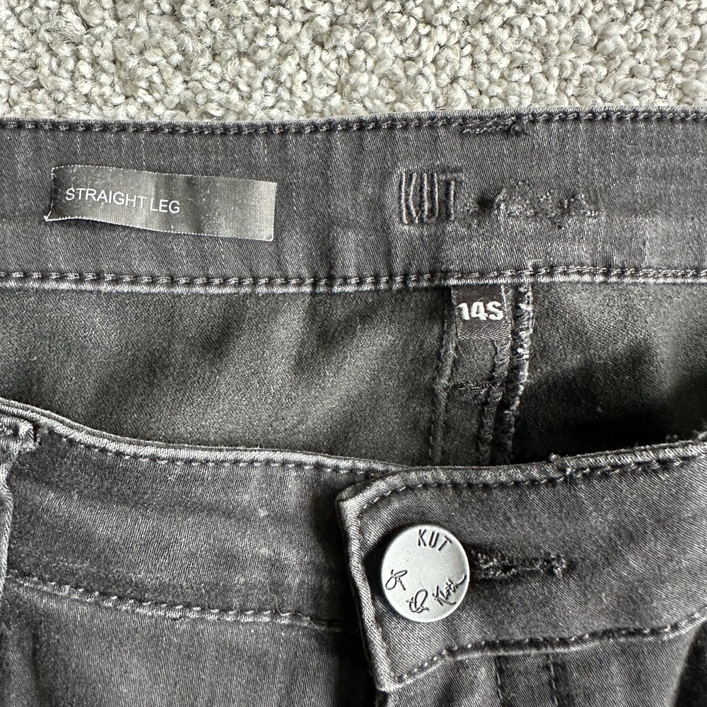 Kut From The Kloth Jeans Women 14S Black Straight Leg Stretch Everyday Comfort‎ - Picture 6 of 11
